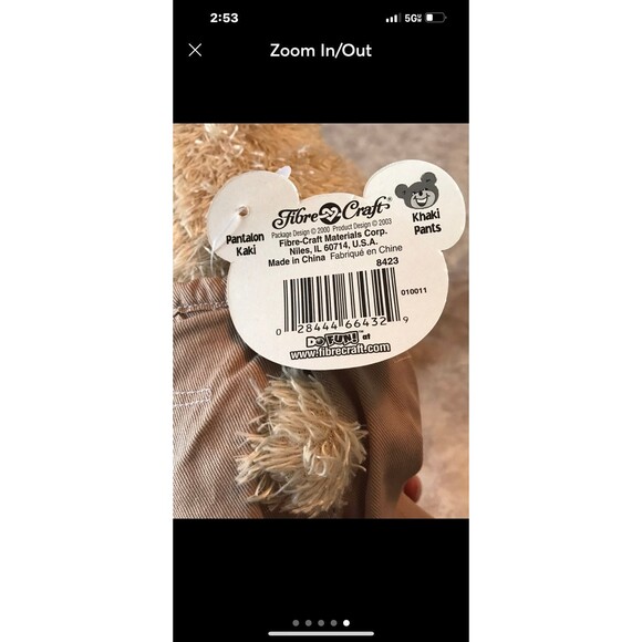 Khaki Pants Plush Bear w/ original tag (Bx Bear) - Picture 7 of 8